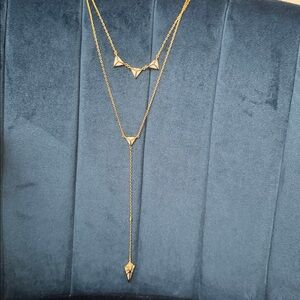 nOir Jewelry Gold Necklace with Triangle Charms